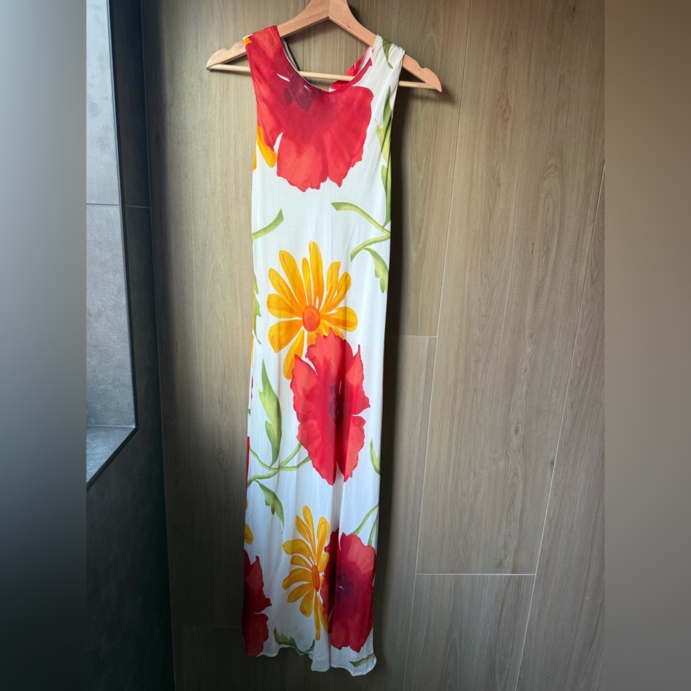 Casual Corner Red and White Floral Dress